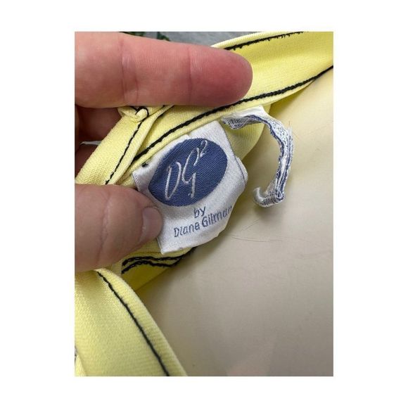 Y2K Diane Gilman DG2 Yellow Stretch Denim Jeans Black Contrast Stitch High Waist - Picture 6 of 9